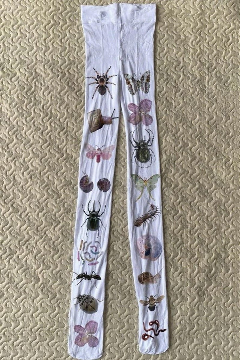 TYATVS Womens Whimsy Twee Funky Tights Emo Goth Patterned Stockings Whimsical Clothes Y2k Grunge Aesthetic - Image 2
